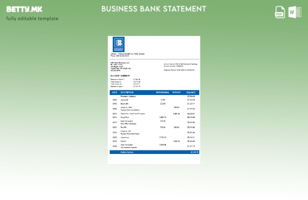 модерен стил Изјава на компанија од Банката на основата Шаблон за формат Word и 